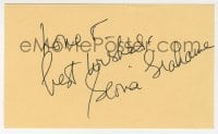 3d334 GLORIA GRAHAME signed 3x5 index card 1970s it can be framed & displayed with a repro!