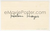 3d339 HELEN HAYES signed 3x5 index card 1980s can be framed & displayed with a repro still!