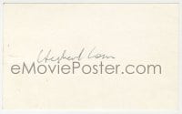 3d344 HERBERT LOM signed 3x5 index card 1980s it can be framed & displayed with a repro!
