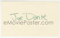 3d353 JOE DANTE signed 3x5 index card 1980s it can be framed & displayed with a repro!
