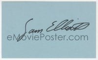 3d387 SAM ELLIOTT signed 3x5 index card 1980s it can be framed & displayed with a repro!
