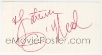 3d394 TATUM O'NEAL signed 3x5 index card 1990s it can be framed & displayed with a repro!
