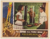 3d139 BRAIN FROM PLANET AROUS signed LC #6 1957 by Robert Fuller, who's with John Agar & Meadows!