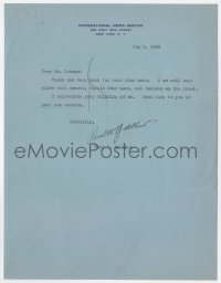 3d231 PAUL GALLICO signed letter 1938 Kohner tried to sign him when he first became an agent!