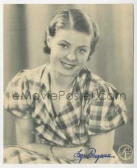 3d408 INGRID BERGMAN signed 5x6 Swedish promo card 1930s youthful portrait of the leading lady!