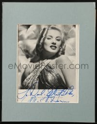 3d161 MAMIE VAN DOREN signed matted magazine page 1980s includes TC from Girl in Black Stockings!