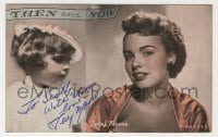 3d415 TERRY MOORE signed 4x5 arcade card 1950s great then and now photo as a kid & as an adult!