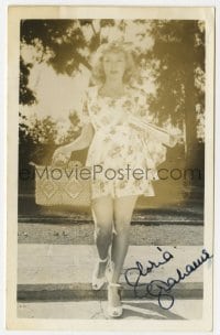 3d296 GLORIA GRAHAME signed 4x6 postcard 1930s great portrait with secretarial signature!