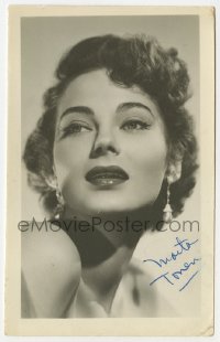 3d303 MARTA TOREN signed 4x6 postcard 1952 head & shoulders portrait of the sexy Swedish actress!