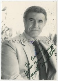 3d304 RICARDO MONTALBAN signed 4x6 postcard 1991 great portrait as Mr. Roarke in Fantasy Island!