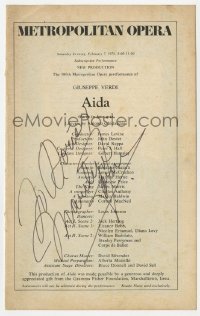 3d108 MARILYN HORNE signed stage play program 1976 appearing in Aida at the Metropolitan Opera!