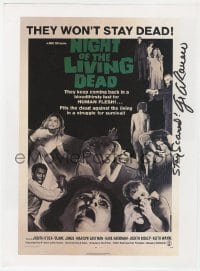 3d193 GEORGE ROMERO signed 9x12 book page 2001 classic 1-sheet art from Night of the Living Dead!