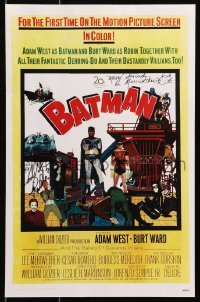 3d040 BATMAN signed 11x17 REPRO poster 2001 by Lee Meriwether & Frank Gorshin, Catwoman & Riddler!
