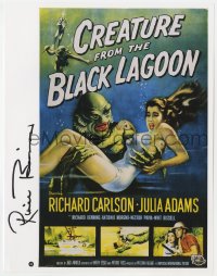 3d197 RICOU BROWNING signed 9x12 book page 2004 one-sheet art for Creature from the Black Lagoon!