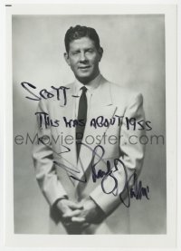3d286 RUDY VALLEE signed 5x7 photo 1970s great portrait in suit & tie with his hands clasped!
