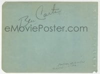 3d699 BEN CARTER signed 5x6 album page 1940s important black actor, singer & talent agent!