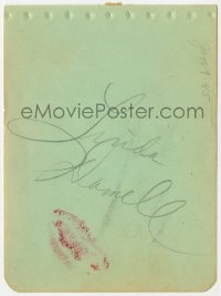 3d728 LINDA DARNELL signed 5x6 album page 1945 it can be framed with a repro still!