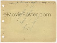 3d736 UNA MERKEL signed 5x6 album page 1944 it can be framed with a repro still!