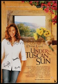 3d018 UNDER THE TUSCAN SUN signed DS 1sh 2003 by Audrey Wells, Diane Lane, Sandra Oh & Raoul Bova!