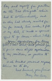3d228 MAY McAVOY signed letter 1926 writing to Louella Parsons, who accused her of faking illness!