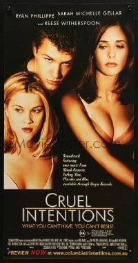 3f145 CRUEL INTENTIONS Aust daybill 1999 Sara Michelle Gellar, Ryan Phillippe, Reese Witherspoon!