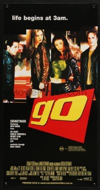 3f148 GO Aust daybill 1999 Katie Holmes, Sarah Polley, drugs, directed by Doug Liman!