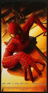 3f153 SPIDER-MAN Aust daybill 2002 Tobey Maguire crawling up wall, Sam Raimi, Marvel Comics!