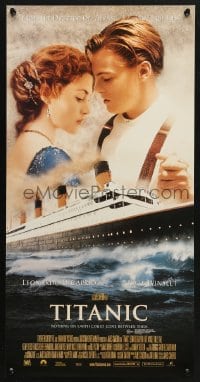 3f155 TITANIC Aust daybill 1997 great romantic image of Leonardo DiCaprio & Kate Winslet!