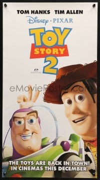 3f157 TOY STORY 2 advance Aust daybill 1999 Woody, Buzz Lightyear, Disney and Pixar animated sequel!