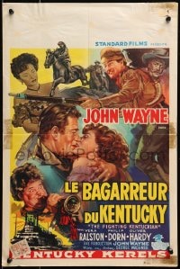 3f343 FIGHTING KENTUCKIAN Belgian 1949 rougher, tougher & more romantic John Wayne + Oliver Hardy!