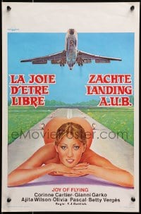 3f354 JOY OF FLYING Belgian 1977 Sylvia im Reich der Wollust, sexy artwork, airplane taking off!