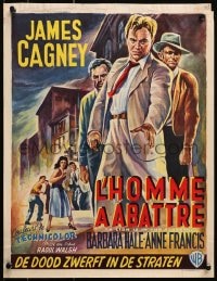 3f357 LION IS IN THE STREETS Belgian 1954 the gutter was James Cagney's throne, different art!