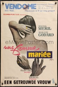 3f359 MARRIED WOMAN Belgian 1965 Jean-Luc Godard's Une femme mariee, sexy Georges Kerfyser art!