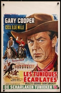 3f366 NORTH WEST MOUNTED POLICE Belgian R1950s Cecil B. DeMille, Gary Cooper, different art by Wik!