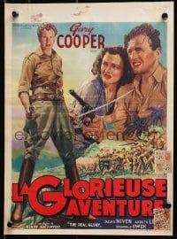 3f369 REAL GLORY Belgian 1955 Gary Cooper, the story of a U.S. Army doctor's adventures, different!