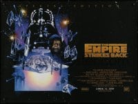 3f195 EMPIRE STRIKES BACK advance DS British quad R1997 George Lucas, cool montage art by Struzan!