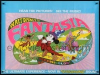 3f196 FANTASIA British quad R1976 cool psychedelic artwork, Disney musical cartoon classic!