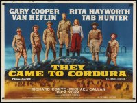 3f216 THEY CAME TO CORDURA British quad 1959 Gary Cooper, Rita Hayworth, Hunter, ultra-rare!