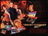 3f219 WORLD IS NOT ENOUGH DS British quad 1999 Brosnan as James Bond, Richards, sexy Sophie Marceau!