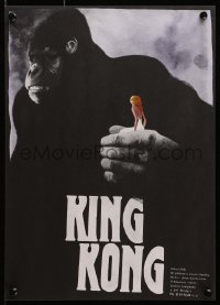 3f295 KING KONG Czech 12x16 1989 different Vlach art of BIG Ape holding tiny Jessica Lange!