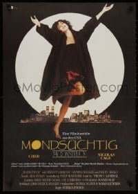 3f485 MOONSTRUCK East German 23x32 1989 Nicholas Cage, Dukakis, Cher in front of NYC skyline!