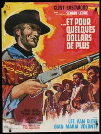 3f660 FOR A FEW DOLLARS MORE French 23x31 1966 Sergio Leone, Tealdi art of Clint Eastwood!
