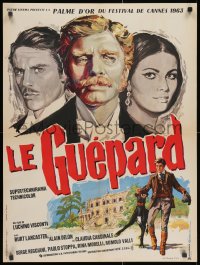 3f669 LEOPARD French 24x32 1963 Visconti's Il Gattopardo, Burt Lancaster, art by Gonzalez!