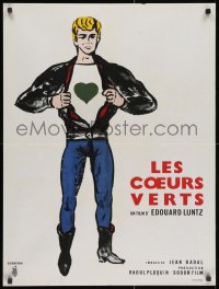 3f671 LES COEURS VERTS French 24x32 1966 Edouard Luntz's Naked Hearts, great artwork!