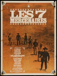 3f673 MAGNIFICENT SEVEN French 24x32 R1970s Yul Brynner, Steve McQueen, John Sturges' 7 Samurai western!