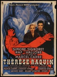 3f691 THERESE RAQUIN French 23x32 1953 Marcel Carne, Simone Signoret, Raf Vallone, Jean Gigax art!