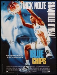 3f727 BLUE CHIPS French 16x21 1994 basketball, Nick Nolte, Ed O'Neal & Shaquille O'Neal!