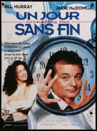 3f750 GROUNDHOG DAY French 15x20 1993 Bill Murray, Andie MacDowell, directed by Harold Ramis!