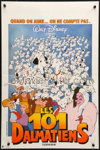 3f770 ONE HUNDRED & ONE DALMATIANS French 16x24 R1980s most classic Walt Disney canine family cartoon!