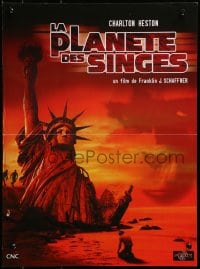3f773 PLANET OF THE APES French 16x21 R1990s Charlton Heston, classic sci-fi, Statue of Libery!
